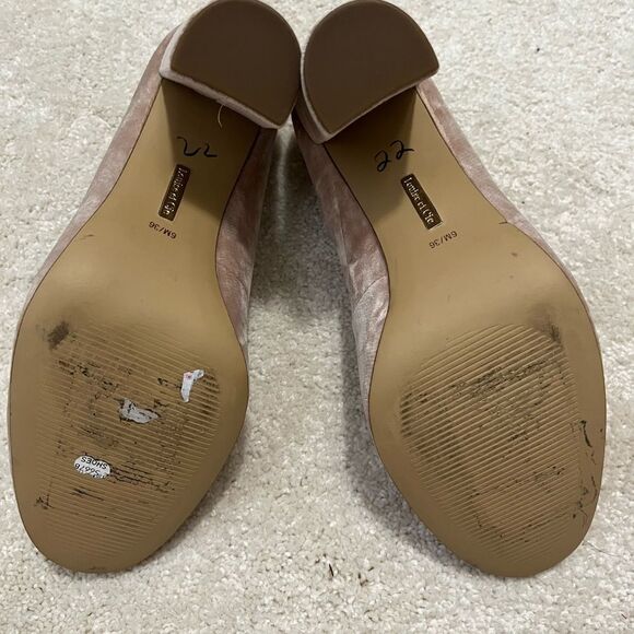 New Louise et Cie Anthropologie velvet pink blush heel pumps - Picture 6 of 6